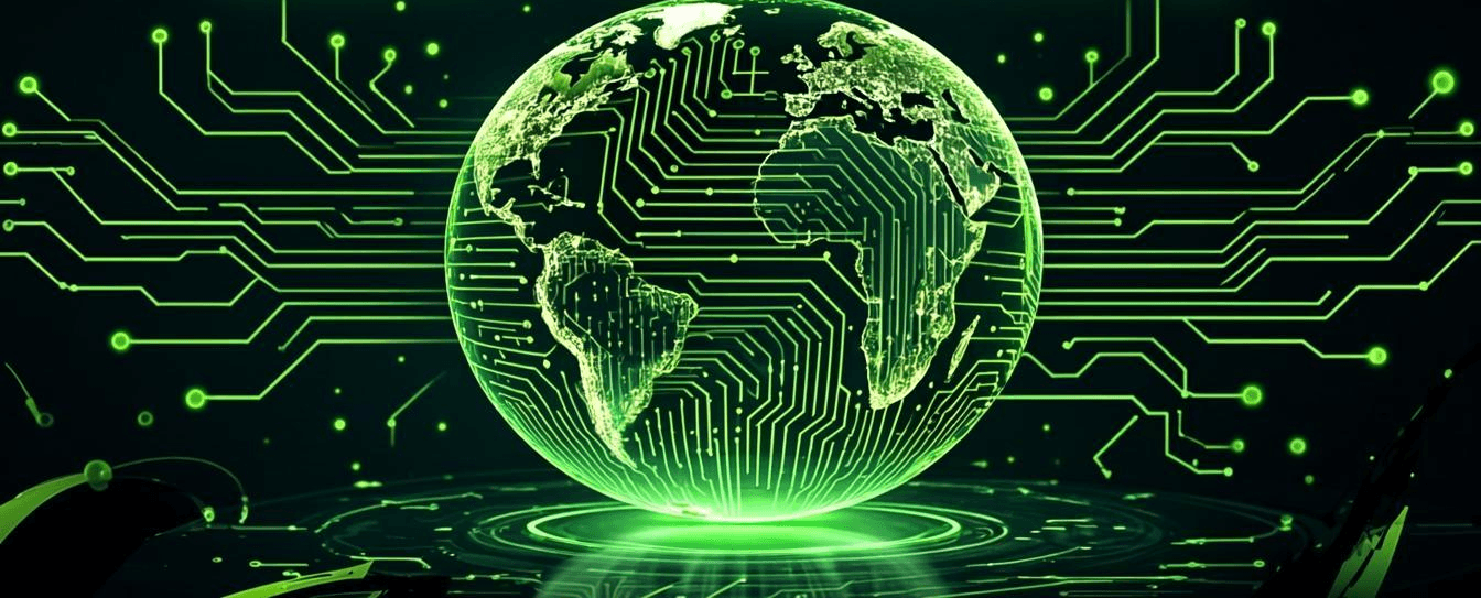 Code Eternal - Globo con esquemas y nodos conectados